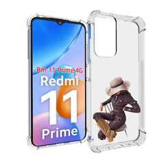 Чехол MyPads загадочная-девушка-в-костюме женский для Xiaomi Redmi 11 Prime 4G