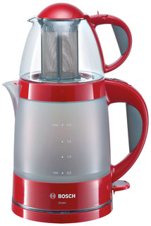 Чайник электрический Bosch TTA2010 2 л красный, прозрачный
