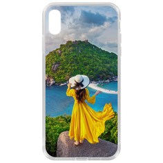 Чехол-накладка Krutoff Clear Case Платье летнее женское для iPhone XS Max