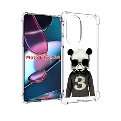 Чехол MyPads Панда-в-костюме для Motorola Moto Edge X30