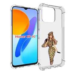 Чехол MyPads леопардовое платье женский для Honor X8 5G