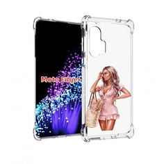 Чехол MyPads Девушка-в-мини-платье женский для Motorola Edge+ Plus
