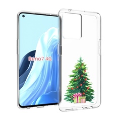 Чехол MyPads Елка новогодняя с подарками акварель для OPPO RENO 7 4G