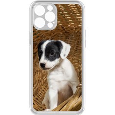 Чехол-накладка Krutoff Clear Case Щенок в корзине для iPhone 12 Pro с защитой камеры