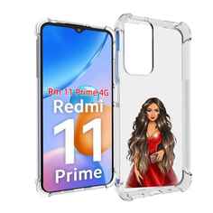 Чехол MyPads девушка-в-вечернем-платье женский для Xiaomi Redmi 11 Prime 4G