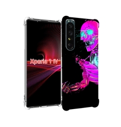 Чехол накладка MyPads скелет-робот-фиолетовый для Sony Xperia 1 IV