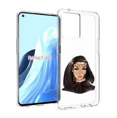 Чехол MyPads девушка-в-золотой-маске для OPPO RENO 7 4G