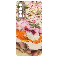 Чехол-накладка Krutoff Софт Кейс Сельдь под шубой для Huawei P Smart (2021) черный