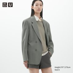 Блейзер женский UNIQLO 458034COL05 серый S (доставка из-за рубежа)