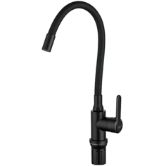 Смеситель для кухни Frud R052 R42052-32 с гибким изливом, однорычажный, черный