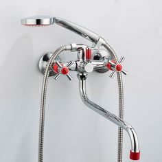 Смеситель для ванны, Frud, с кран-буксой, красн, R22118-10
