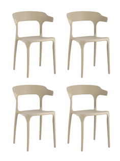 Стулья для кухни 4 шт Neo, пластик бежевый Stool Group