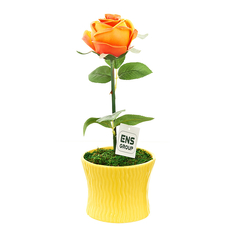 Искусственные цветы в горшке Чайная роза ENS 12х33 см 4510004