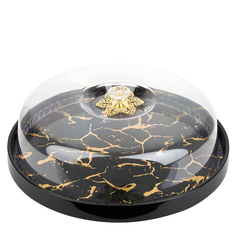 Блюдо сервировочное с крышкой Черный мрамор Nouvelle 29х29х11 см 1180037