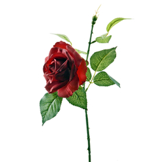 Цветок искусственный на ножке Роза бордовая Gloria Garden 40 см 9180100