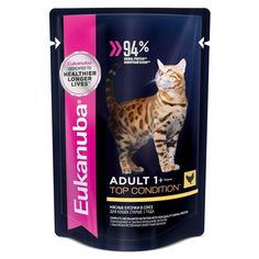 Eukanuba влажный корм для взрослых кошек всех пород, курица в соусе (24шт в уп) 85 гр