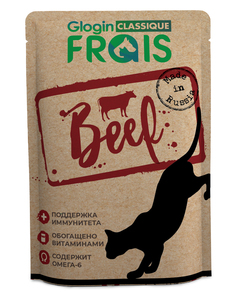 Влажный корм для кошек FRAIS говядина, 85 г