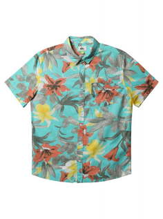 Рубашка С Коротким Рукавом Quiksilver Garden Path Angel Blue Garden Pa