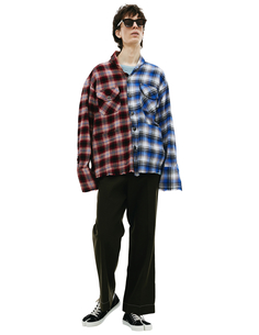 Двухцветная рубашка в клетку Greg Lauren