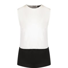 Шелковый топ свободного кроя с круглым вырезом Giorgio Armani