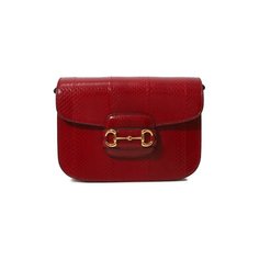 Сумка 1955 Horsebit small из кожи змеи Gucci