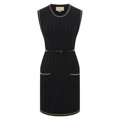 Платье из шерсти и хлопка Gucci
