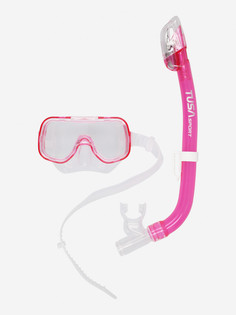 Комплект детский Tusa Mini Kleio Dry: маска, трубка, Розовый