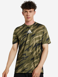 Футболка мужская adidas Aeroready Feelstrong Camo Sport, Зеленый