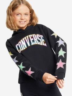 Худи для девочек Converse Shine Raglan, Черный