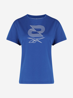 Футболка женская Reebok Running Graphic Tee, Голубой