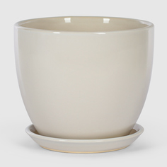 Кашпо керамическое для цветов Shine Pots 23x18 см белый глянец