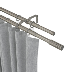 Карниз Arttex двухрядный 16/19 Телескоп 288 хром 160-300 см