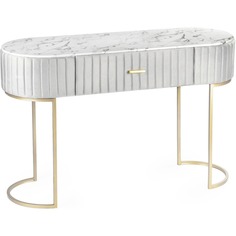 Консоль Glasar серая с белым мрамором 120х42х76 см ГЛАСАР