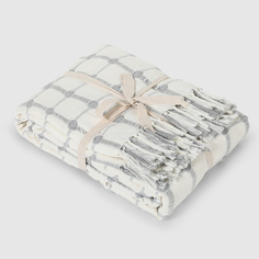 Плед хлопковый Homelines textiles cage 140x200 см grey