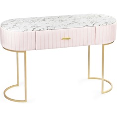Консоль Glasar розовая с белым мрамором 120х42х76 см ГЛАСАР