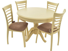 Обеденная группа стол 4 стула (аврора) бежевый 100x75x100 см. Avrora