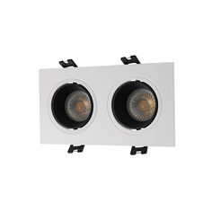 Dk3072-wh+bk встраиваемый светильник, ip 20, 10 вт, gu5.3, led, белый/черный, пластик (denkirs) белый