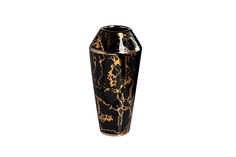18h3296-bl ваза керамическая черная с золотым декором d14,5*30см (garda decor) мультиколор