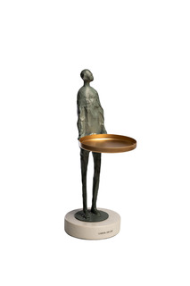 55rd3974 статуэтка фигура с подносом 23*38см (garda decor) серый