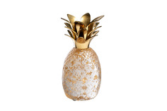 55rd4886l статуэтка ананас прозрачная с золотым декором d10*20см (garda decor) прозрачный