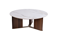 76ar-501c-stol/zh стол журнальный круглый иск.камень белый d90*35.5см (garda decor) белый
