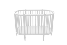 Кроватка для новорожденного овальная 2222-9010 (furni turni) белый 129x88x69 см.