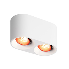 Dk3096-wh+rd светильник накладной ip 20, 10 вт, gu5.3, led, белый/красный, пластик (denkirs) белый