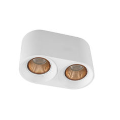 Dk3096-wh+br светильник накладной ip 20, 10 вт, gu5.3, led, белый/бронзовый, пластик (denkirs) белый