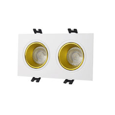Dk3072-wh+ye встраиваемый светильник, ip 20, 10 вт, gu5.3, led, белый/желтый, пластик (denkirs) белый