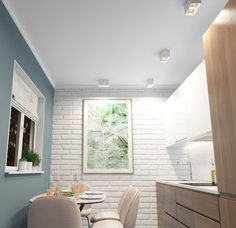 Dk3085-wh+br светильник накладной ip 20, 10 вт, gu5.3, led, белый/бронзовый, пластик (denkirs) белый