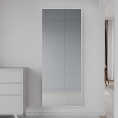 Дизайнерское настенное/напольное зеркало halfeo slim xl в тонкой раме белого цвета (genglass) белый 80x200x4 см.
