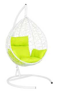 Подвесное кресло-кокон sevilla белый + каркас (подвесное кресло-кокон sevilla белый + салатовая подушка sev-1 208) (лаура) белый Laura