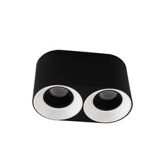 Dk3096-bw+bk светильник накладной ip 20, 10 вт, gu5.3, led, черно-белый/черный, пластик (denkirs) черный