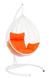 Подвесное кресло-кокон sevilla белый + каркас (подвесное кресло-кокон sevilla белый + оранжевая подушка sev-1 212) (лаура) белый Laura